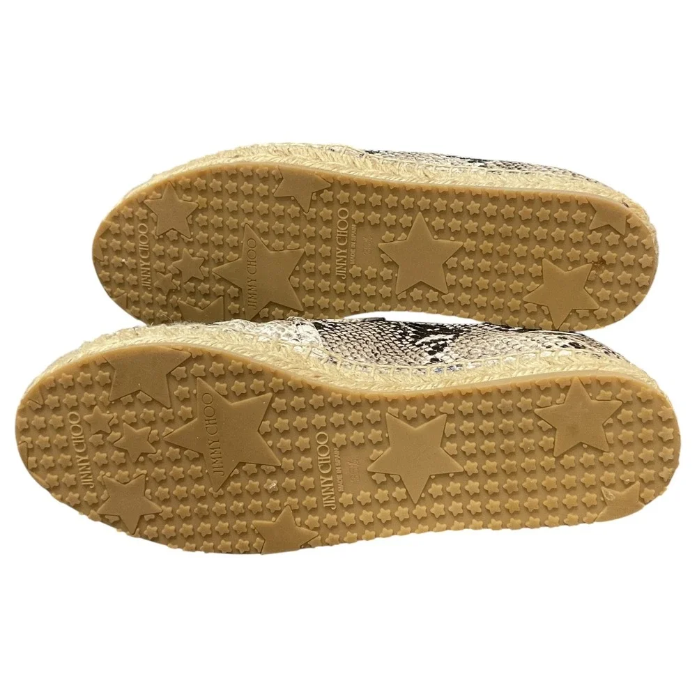 Jimmy Choo Espadrille Slip On Snakeskin‎ Loafers Designer Shoes Size 36.5